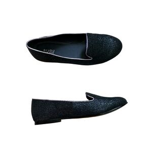 Bijou New York Black Sparkle Loafers